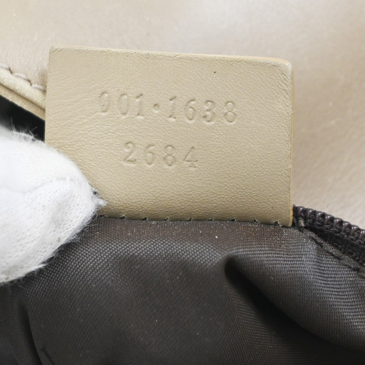 GUCCI Logo Bamboo 2Way Shoulder Hand Bag Leather Beige Italy SHW 68KC961