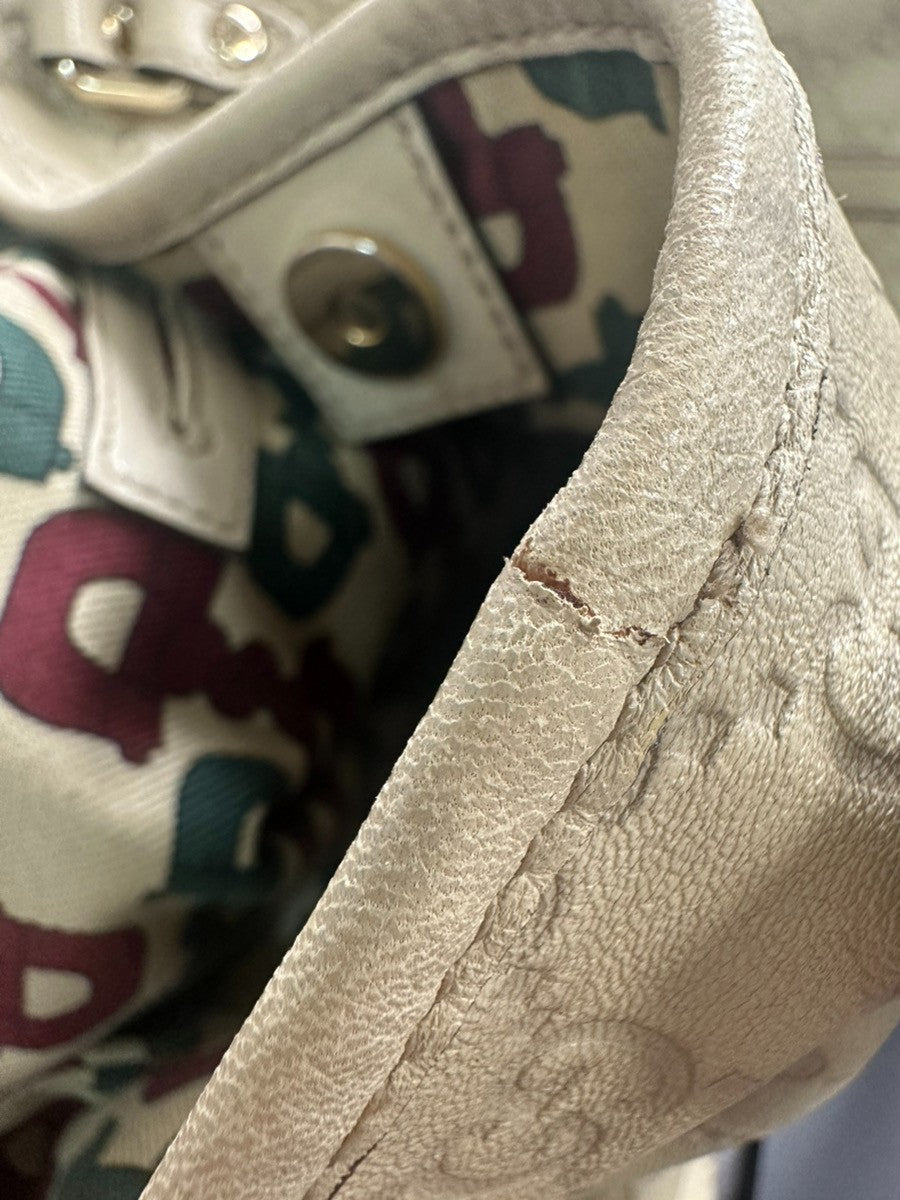 GUCCI Logo GG Pattern Guccissima​ Shoulder Bag Leather Beige GHW Italy 38CB035