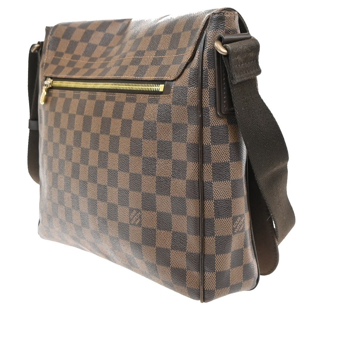 LOUIS VUITTON District MM Shoulder Bag Damier Ebene Leather Brown N41212 87MA625