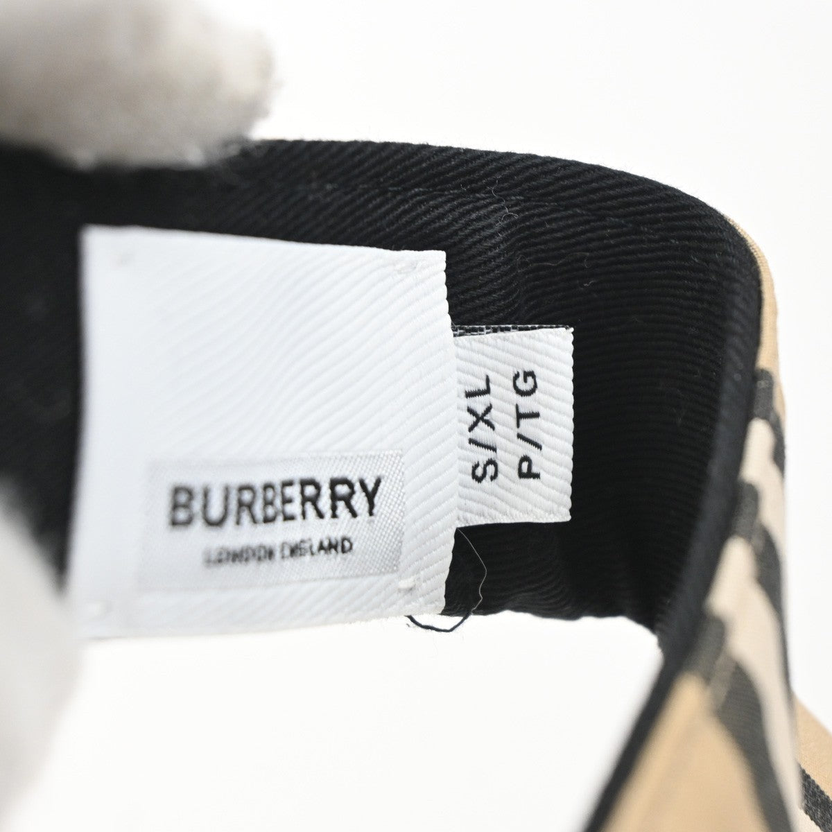 BURBERRY Logo Stripe Visor Hat Size 54-61 Canvas Brown 02RP157