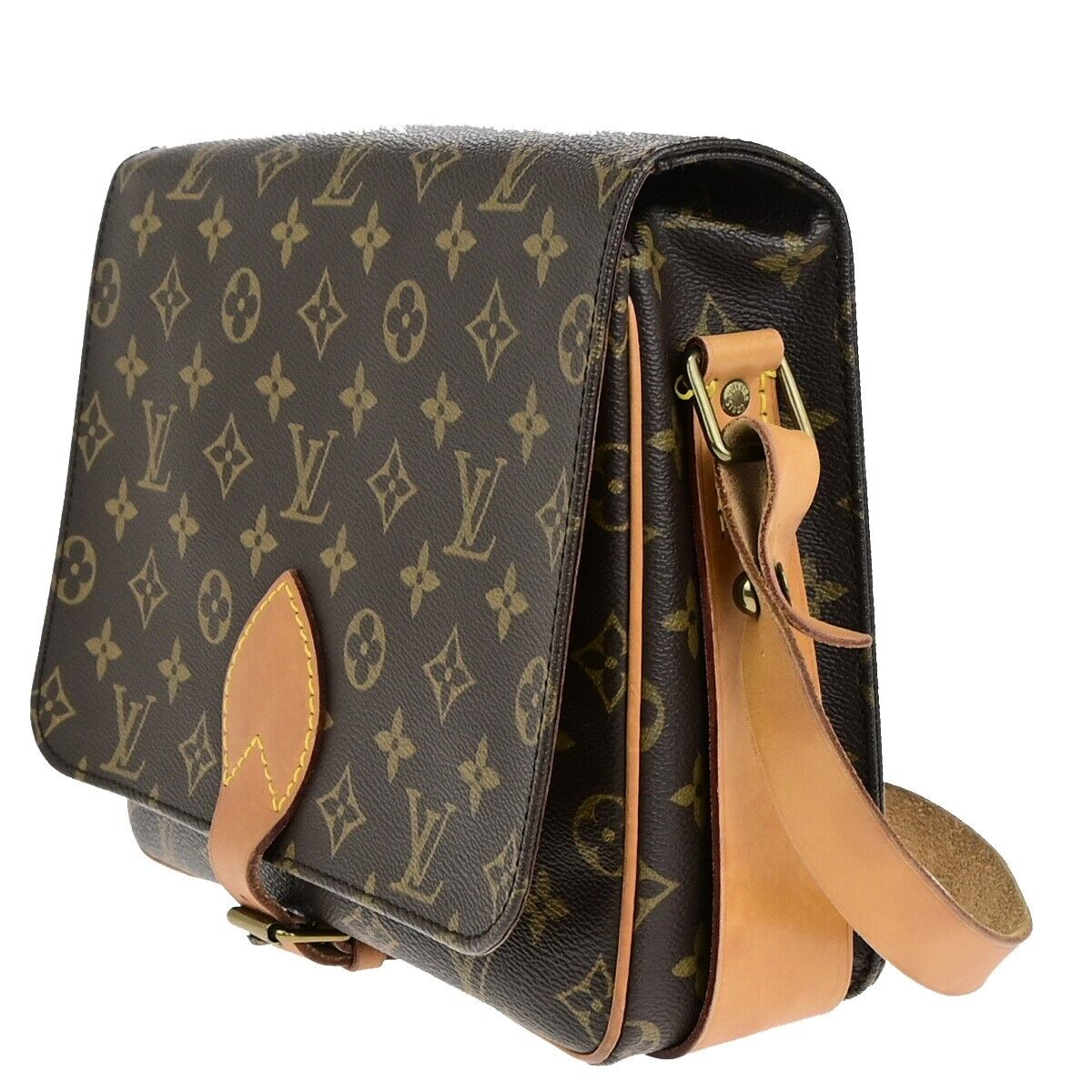 LOUIS VUITTON Cartouchiere GM Shoulder Bag Monogram Leather Brown M51252 78EC998