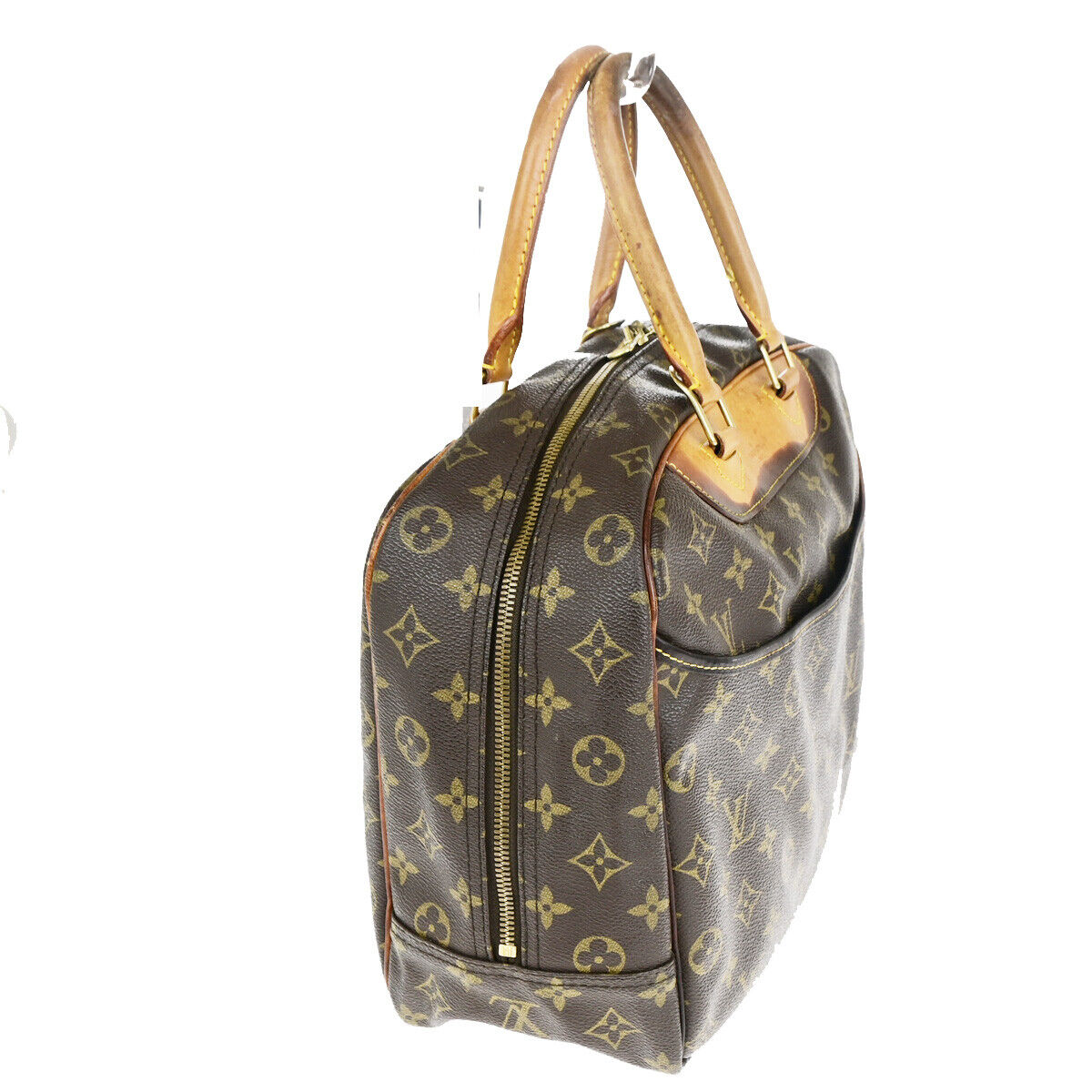 LOUIS VUITTON LV Logo Deauville Hand Bag Monogram Leather Brown M47270 64YG526