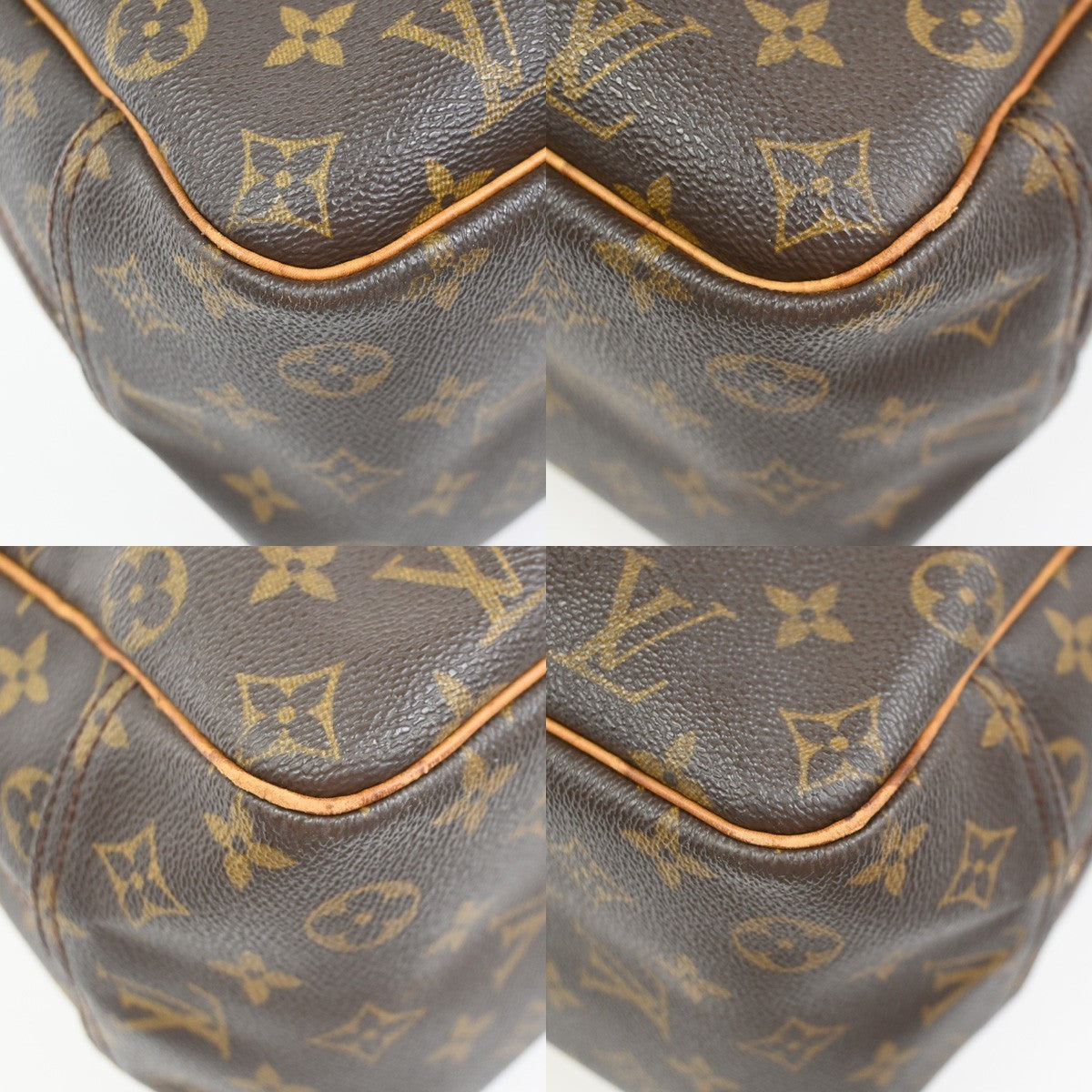 LOUIS VUITTON LV Logo Deauville Hand Bag Monogram Leather Brown M47270 70KD014
