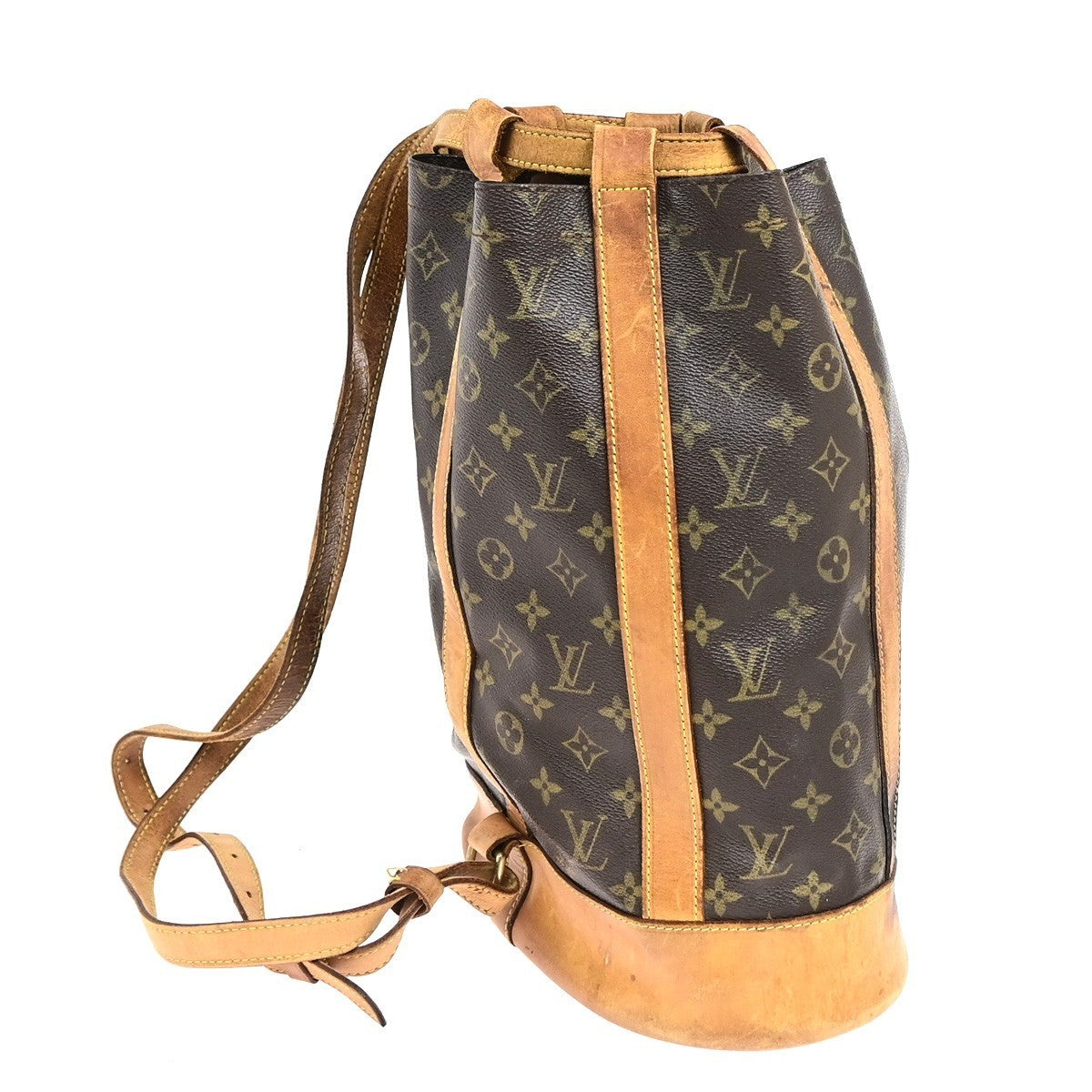 LOUIS VUITTON LV Randonnee PM Shoulder Bag Monogram Leather Brown M42243 32KD115