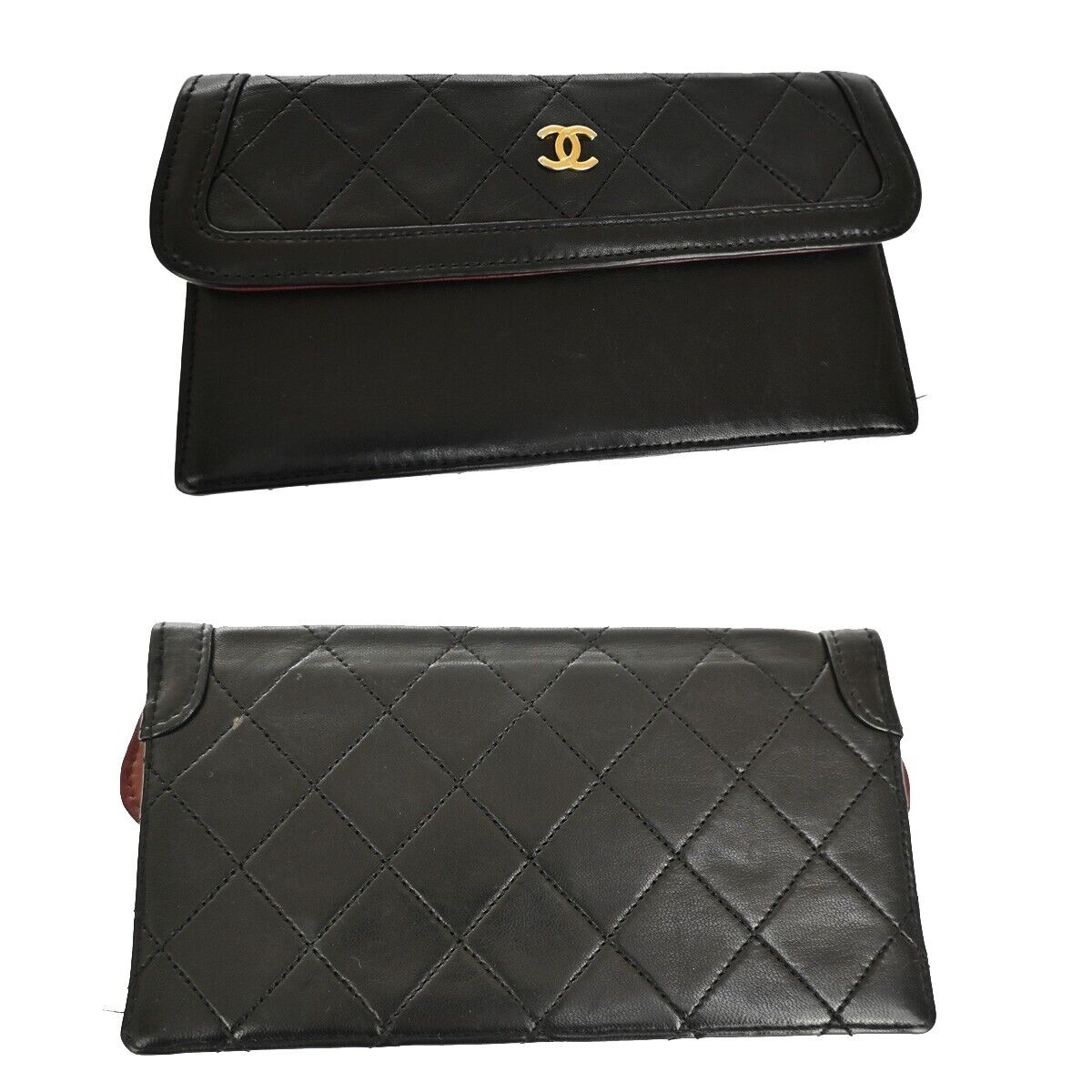CHANEL CC Logo Matelasse Chain Shoulder Bag Leather Black GHW Vintage 340RJ283