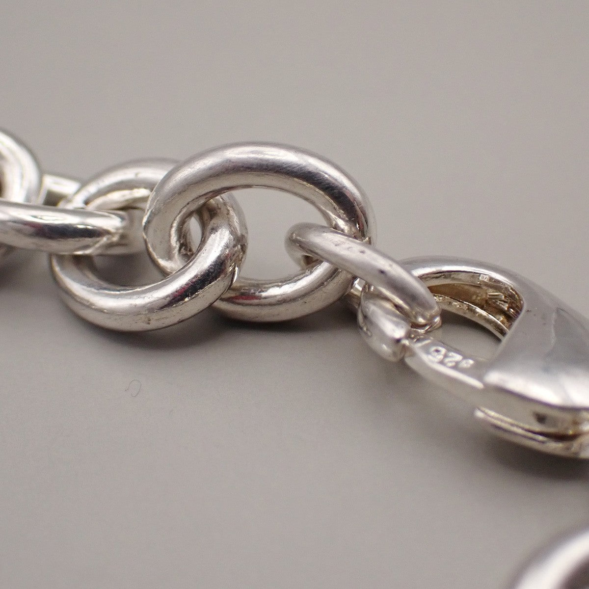 TIFFANY & CO. 5 Charm Stencil Chain Bracelet Sterling Silver AG 925 33KD047