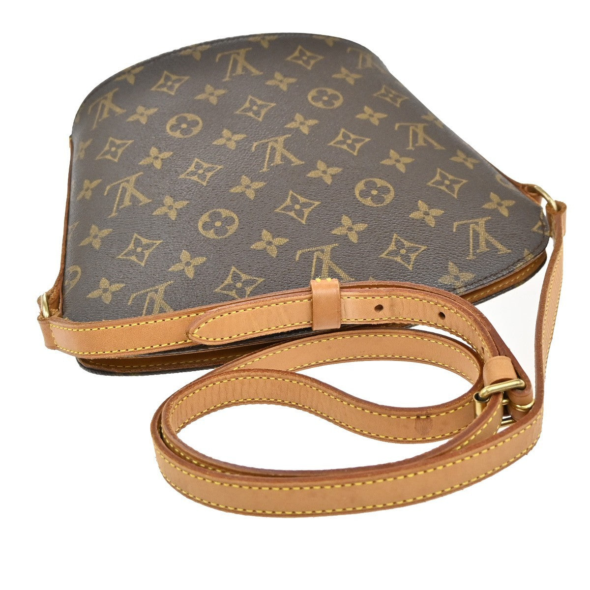 LOUIS VUITTON Logo Drouot Shoulder Bag Monogram Leather Brown M51290 19KB485