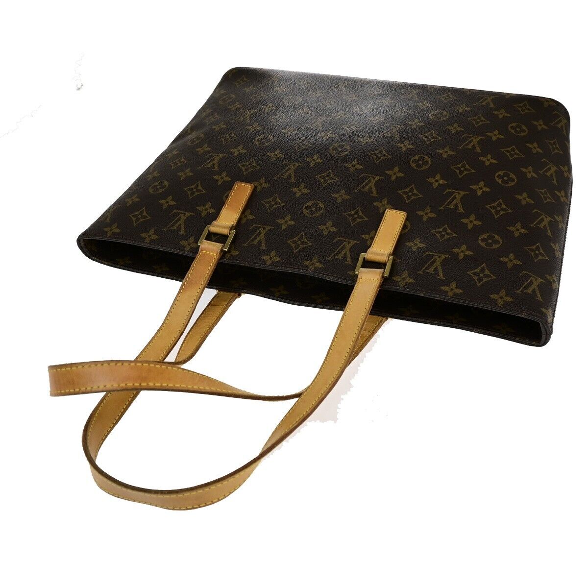 LOUIS VUITTON Logo Luco Shoulder Tote Bag Monogram Leather Brown M51155 84ED409