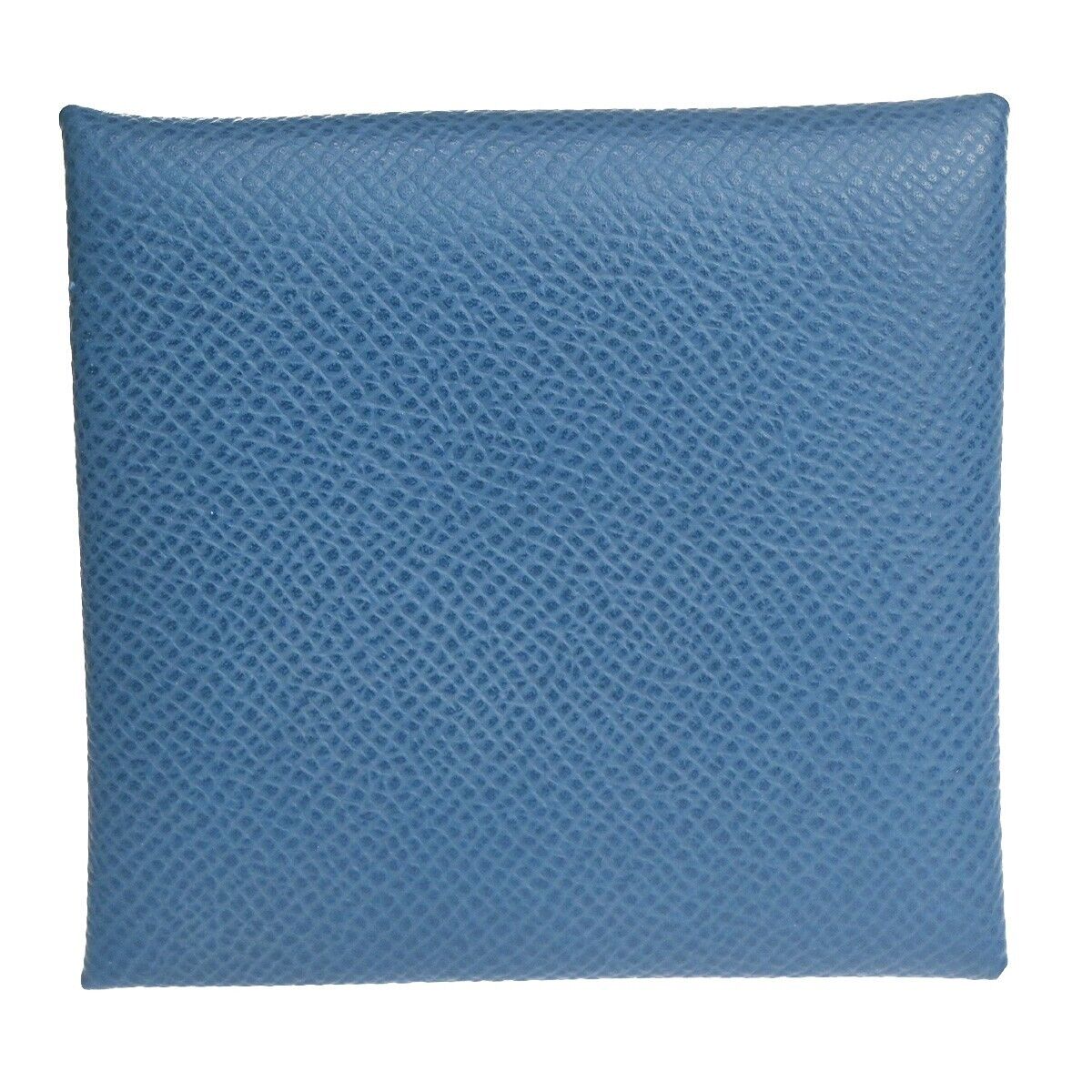 HERMES Logo Bastia Wallet Purse Coin Case Veau Epsom Leather Blue France 35RH018