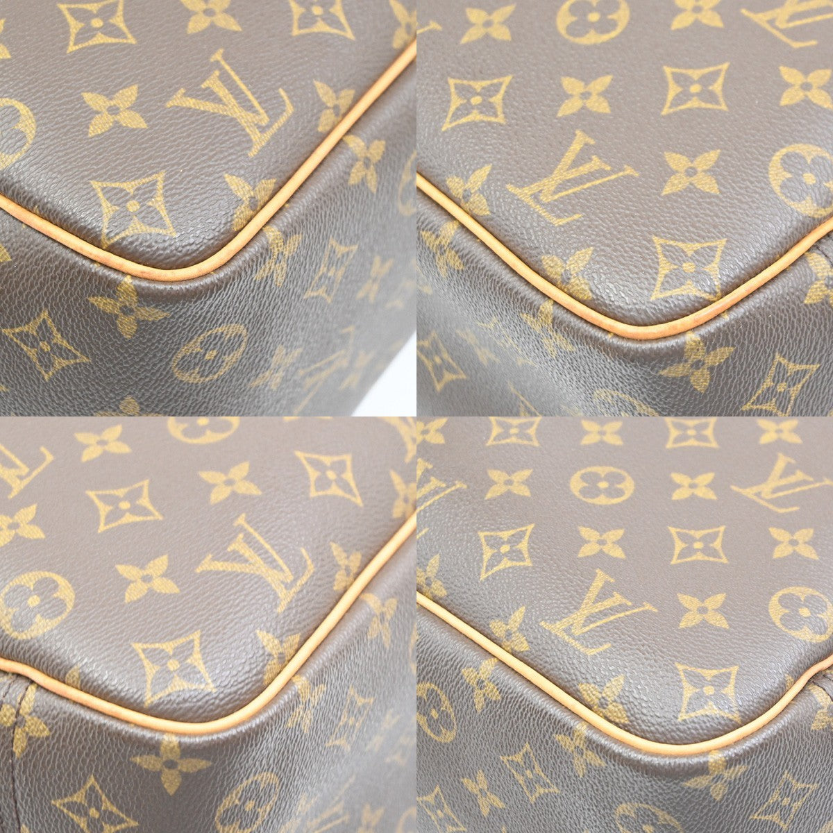 LOUIS VUITTON LV Logo Deauville Hand Bag Monogram Leather Brown M47270 74PA105