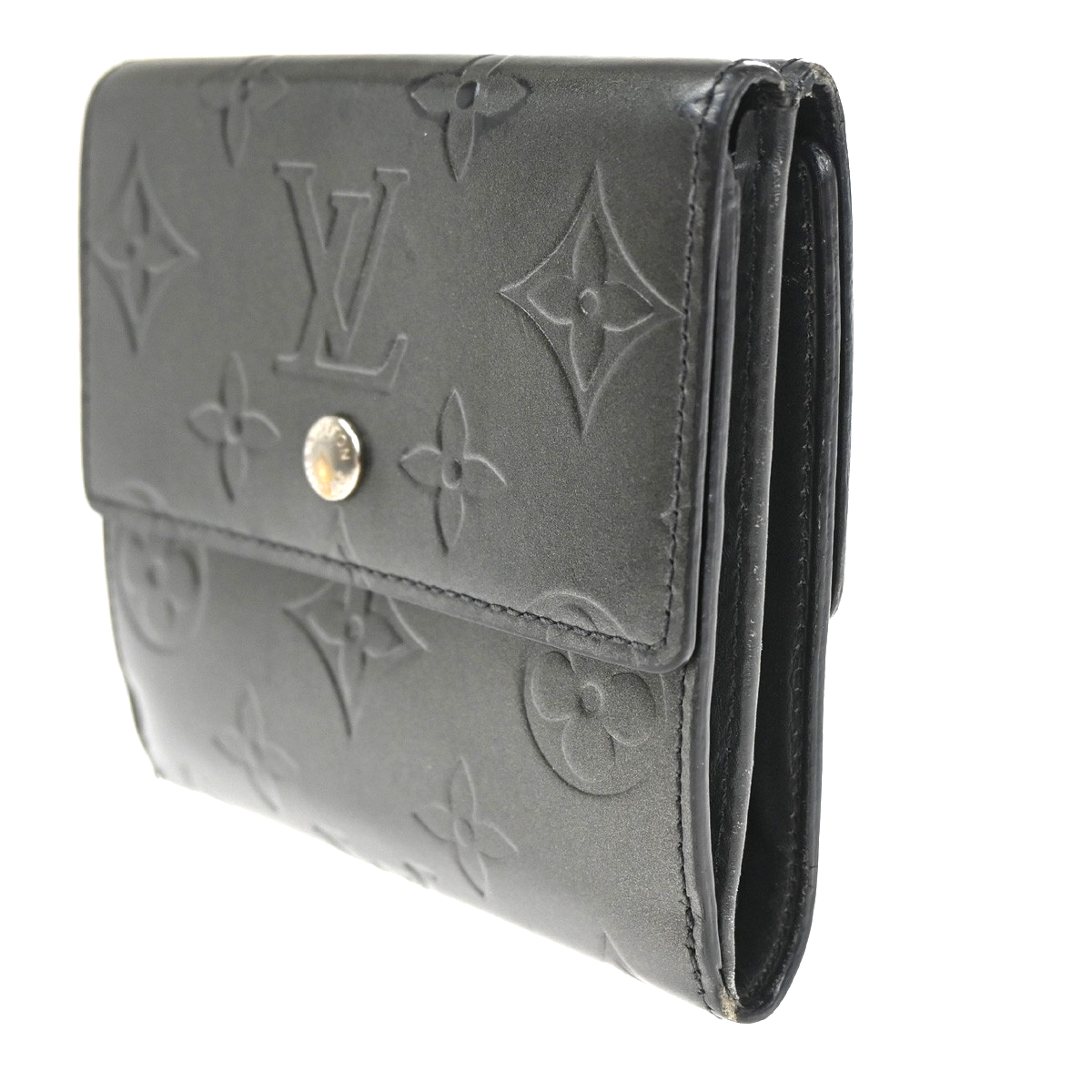 LOUIS VUITTON Porte Monnaie Billets Wallet Monogram Mat Gray M65112 63CA468