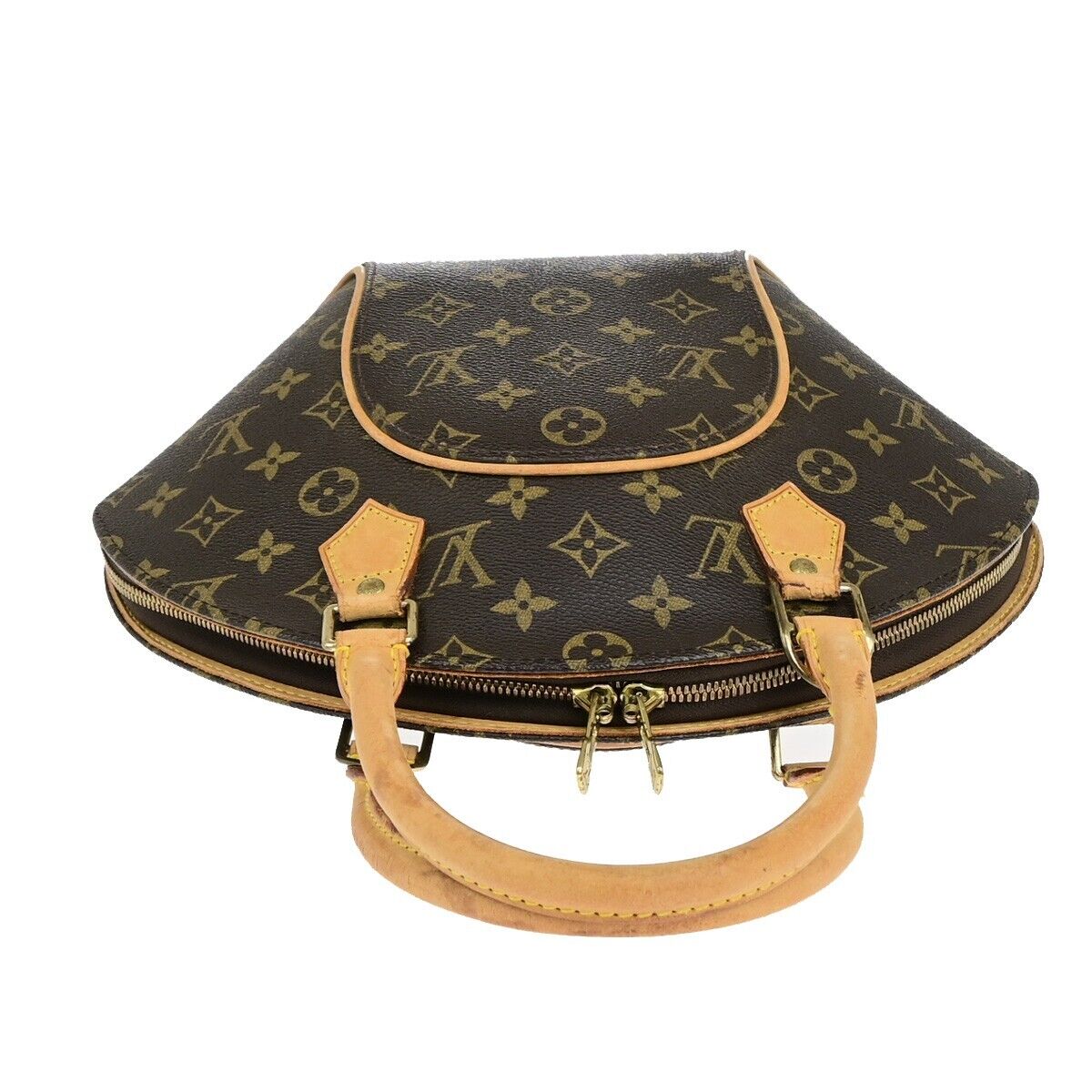 LOUIS VUITTON LV Logo Ellipse PM Hand Bag Monogram Leather Brown M51127 80EC994