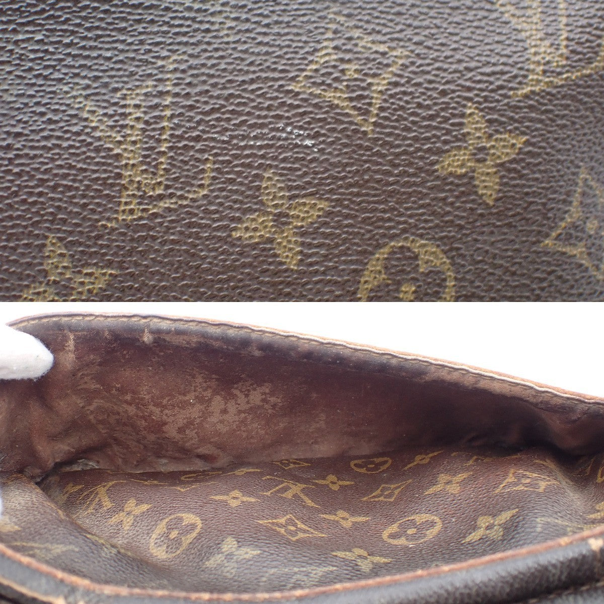 LOUIS VUITTON Compiegne 28 Clutch Hand Bag Monogram Leather Brown M51845 08KC322