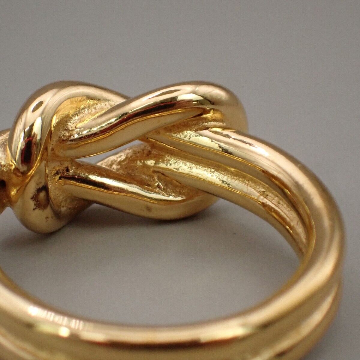 HERMES Logo Knot Scarf Large Ring Gold-Plated Accessory 66FB333