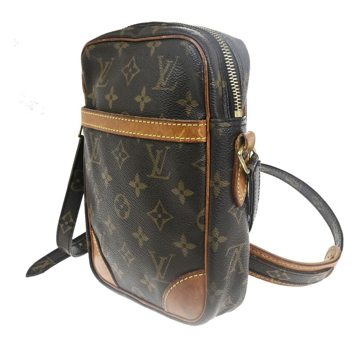 LOUIS VUITTON Danube Shoulder Bag Monogram Leather Brown France M45266 33EC685