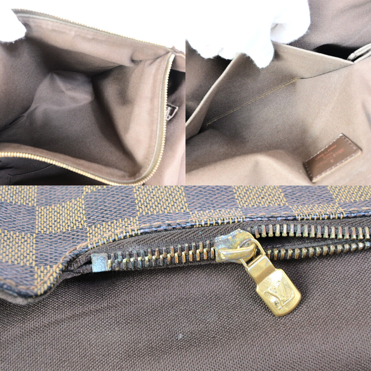 LOUIS VUITTON Brooklyn MM Shoulder Bag Damier Ebene Leather Brown N51211 88YF110