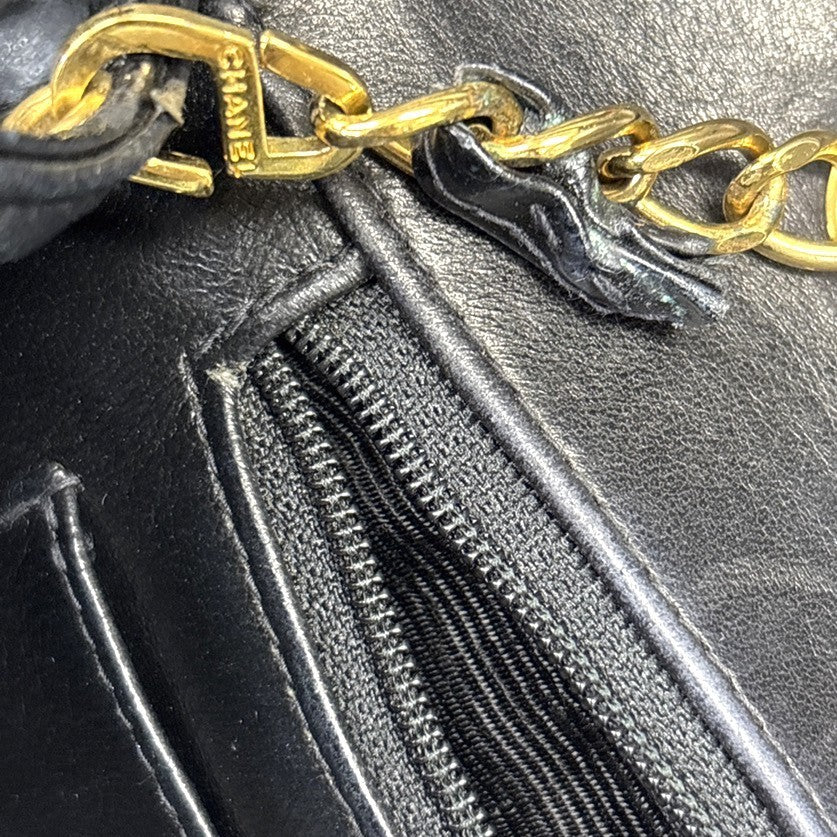 CHANEL CC Diana 25 Matelasse Chain Shoulder Bag Patent Leather BK VTE 678RL966