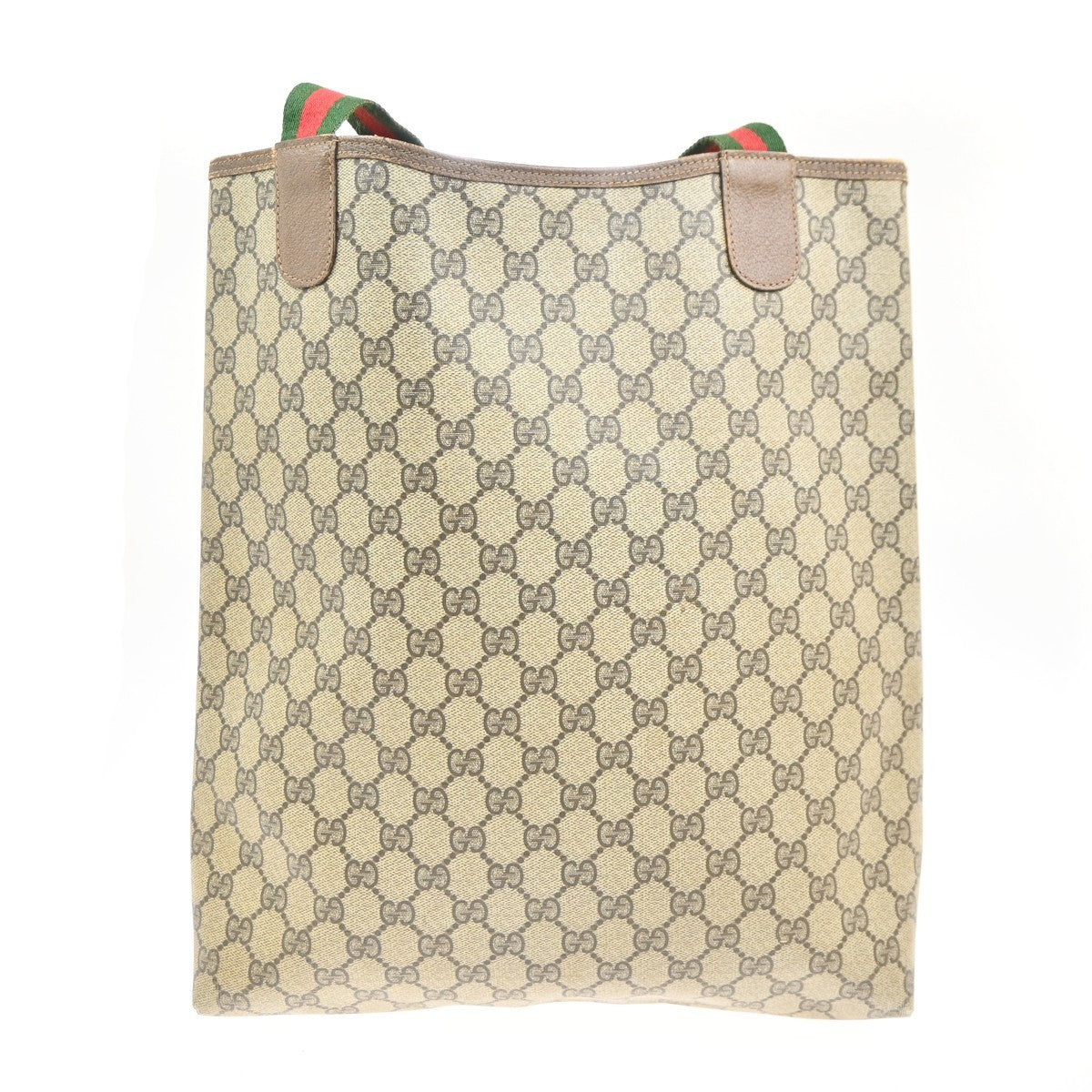 GUCCI Logo Sherry GG Pattern Shoulder Hand Bag PVC Leather Beige Italy 68KC472