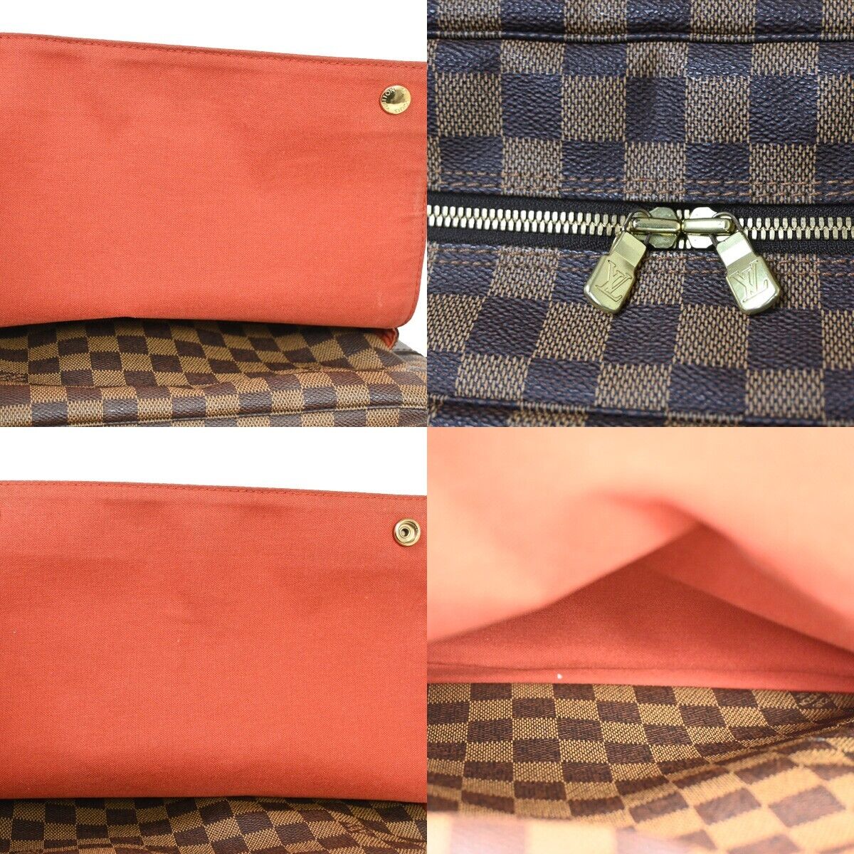 LOUIS VUITTON Naviglio Shoulder Bag Damier Ebene Leather Brown N45255 90FA422