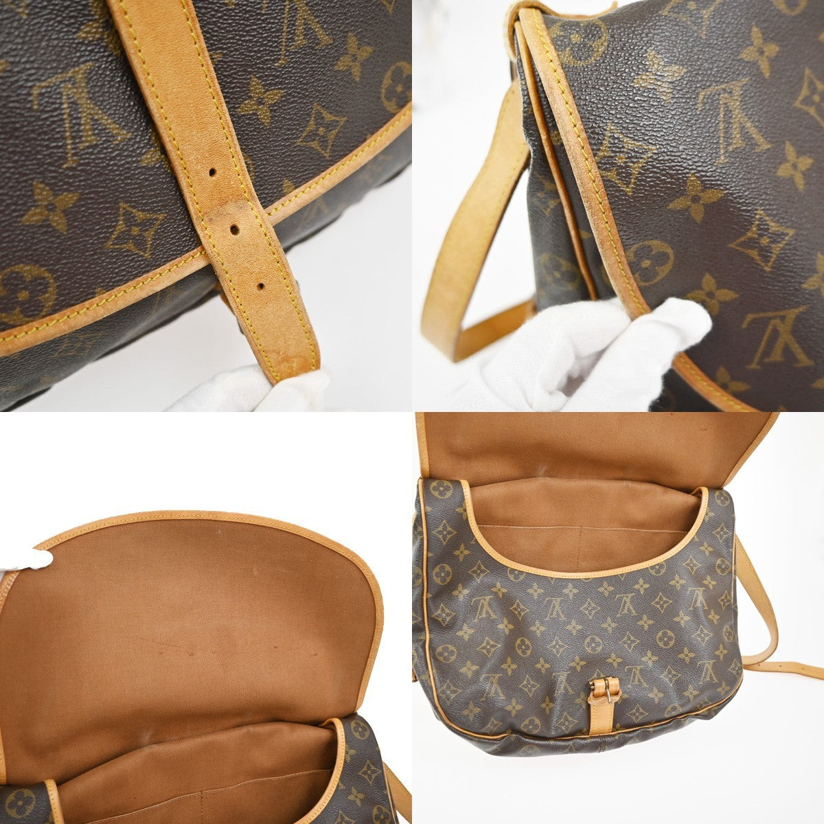 LOUIS VUITTON Saumur 35 Shoulder Bag Monogram Leather BN France M42254 77YJ008