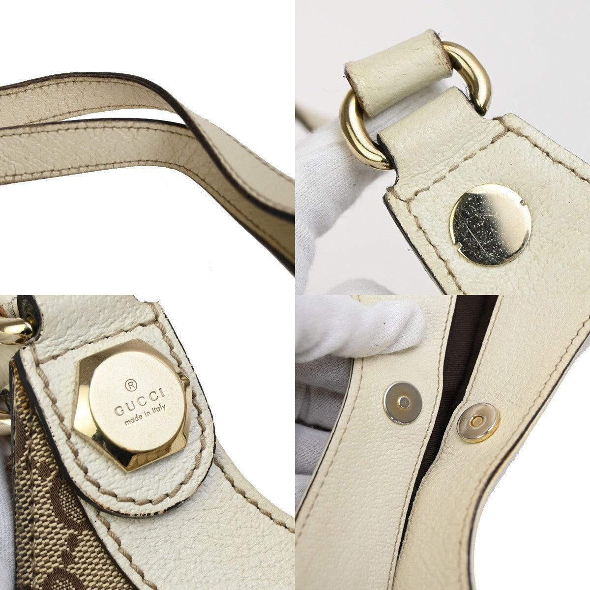 GUCCI Logo Abbey GG pattern Shoulder Hand Bag Canvas Leather Brown GHW 39FB578