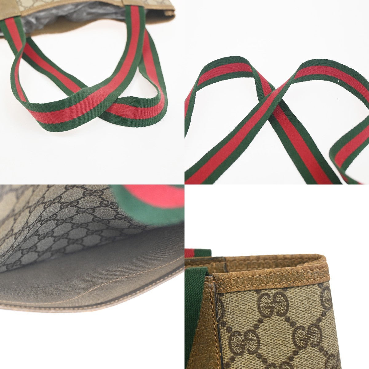 GUCCI Logo Sherry GG Pattern Shoulder Bag PVC Leather Brown Italy 67ZA325