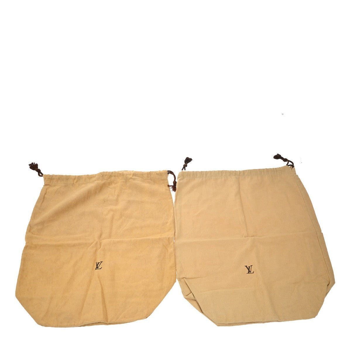 LOUIS VUITTON Logo 10 Set Dust Bag Drawstring Canvas Cotton Beige Brown 09KB576