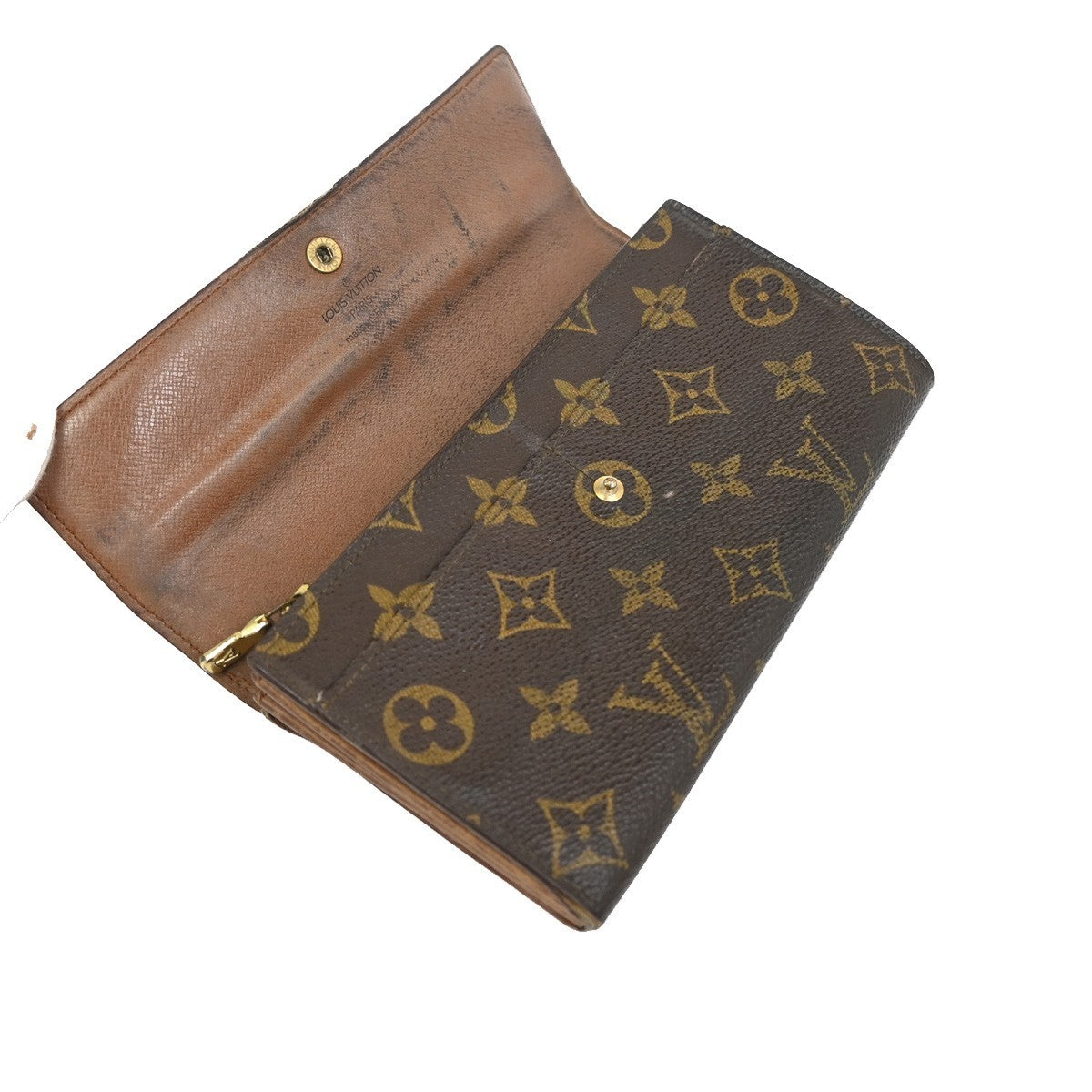 LOUIS VUITTON LV Logo 3 Set Long Wallet Key Case Monogram Leather Brown 02KC769