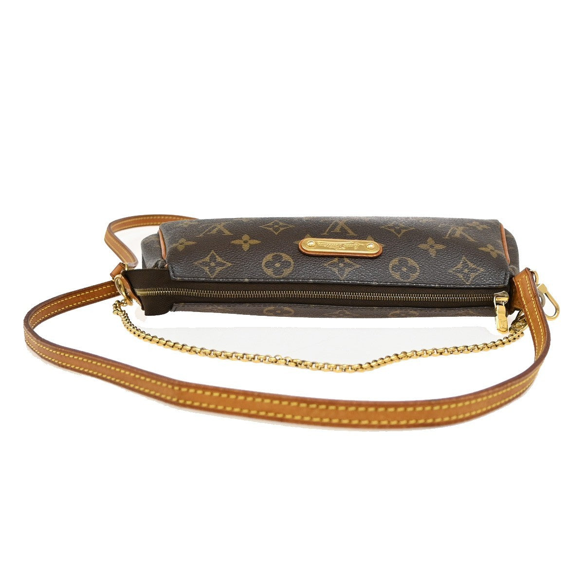 LOUIS VUITTON Eva 2Way Chain Shoulder Bag Monogram Leather Brown M95567 99EF312