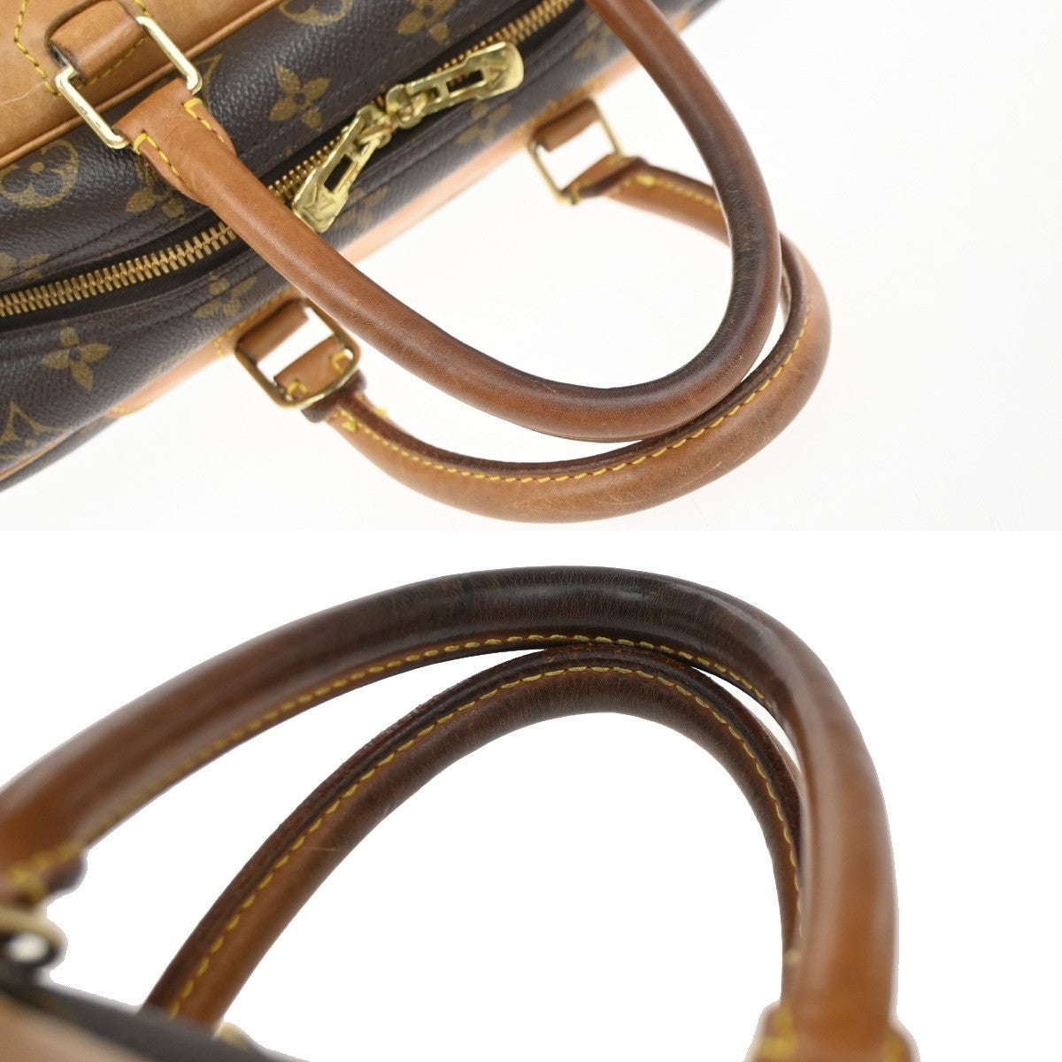 LOUIS VUITTON LV Logo Deauville Hand Bag Monogram Leather Brown M47270 86EG160