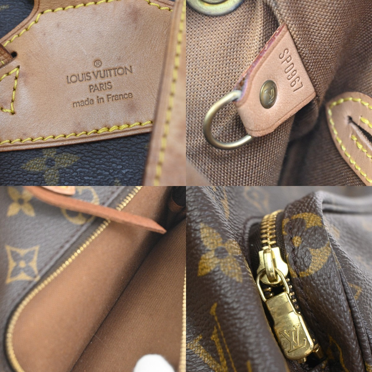 LOUIS VUITTON Montsouris MM Backpack Bag Monogram Leather Brown M51136 77AA208