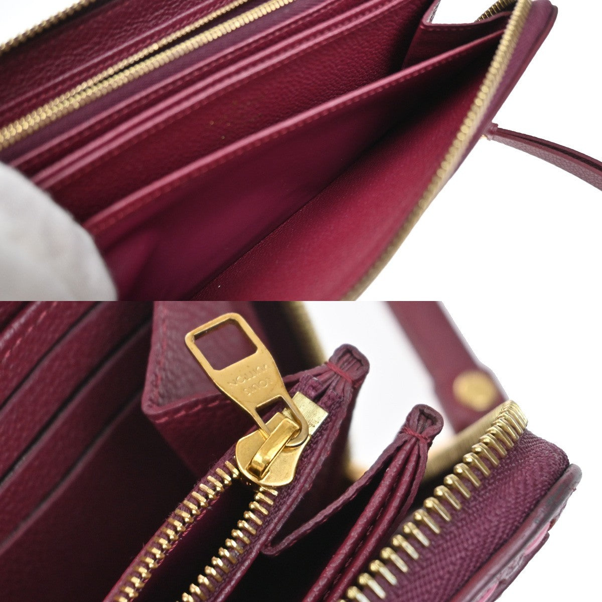 LOUIS VUITTON Zippy Wallet Long Wallet Monogram Empreinte Raisin M64803 73KB340