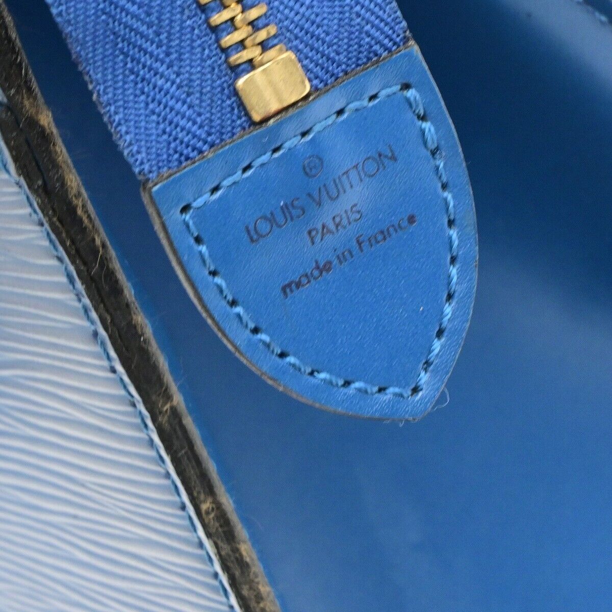 LOUIS VUITTON LV Logo Riviera Hand Bag Epi Leather Blue France M48185 64EA211