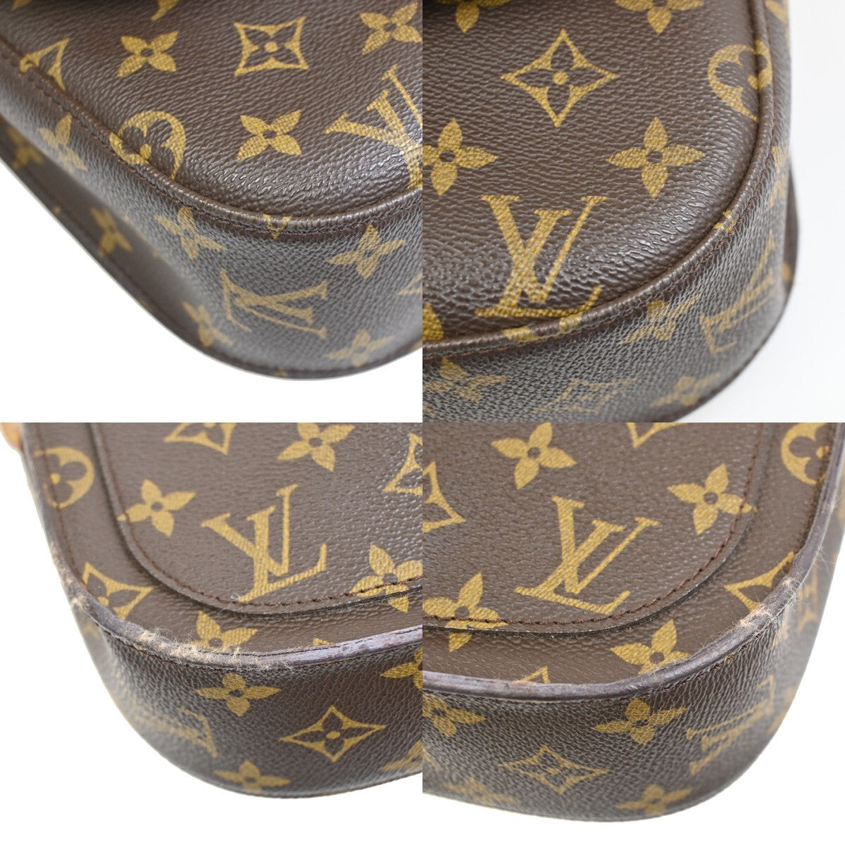 LOUIS VUITTON Saint Cloud GM Shoulder Bag Monogram Leather Brown M51242 34FB577