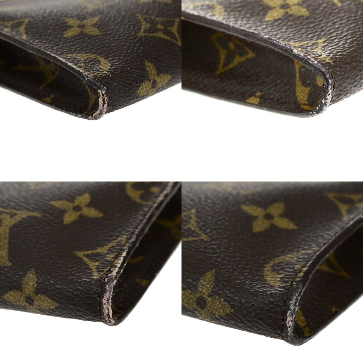 LOUIS VUITTON Logo BUCKET PM Pouch Bag Monogram Leather Brown France 04YG706