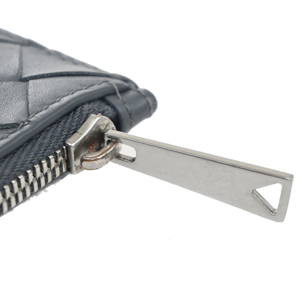 BOTTEGA VENETA Logo Intrecciato Card Coin Case Wallet Leather Gray SHW 61EF012