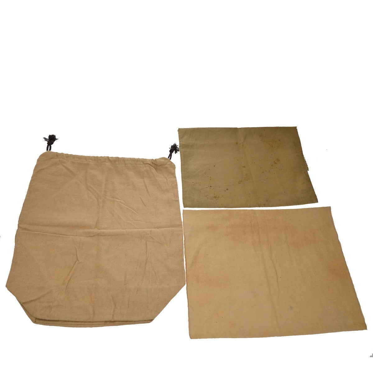 LOUIS VUITTON Logo 10 Set Dust Bag Drawstring Canvas Cotton Beige Brown 09KP114