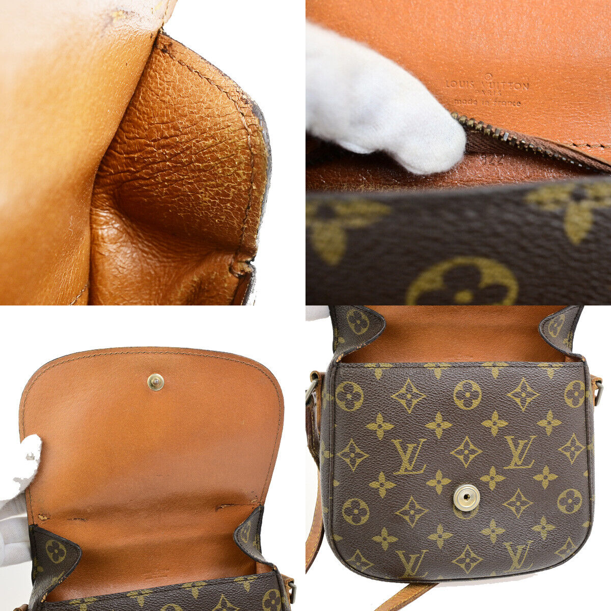 LOUIS VUITTON Saint Cloud MM Shoulder Bag Monogram Leather Brown M51243 62SJ498