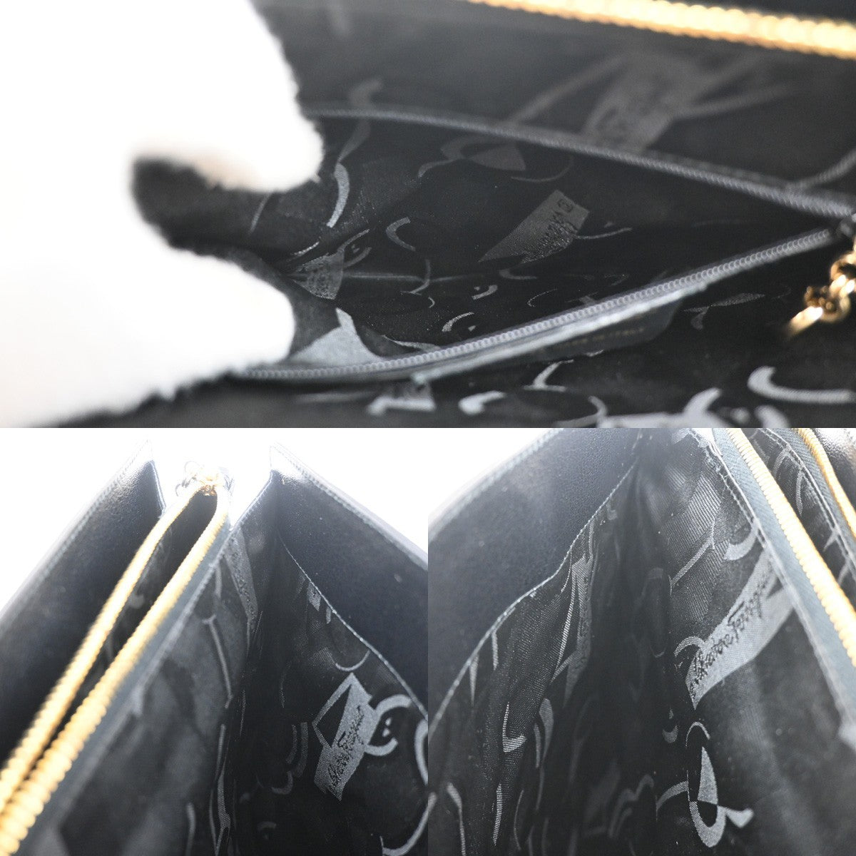 SALVATORE FERRAGAMO Gancini Shoulder Hand Bag Leather Black GHW 35CA312
