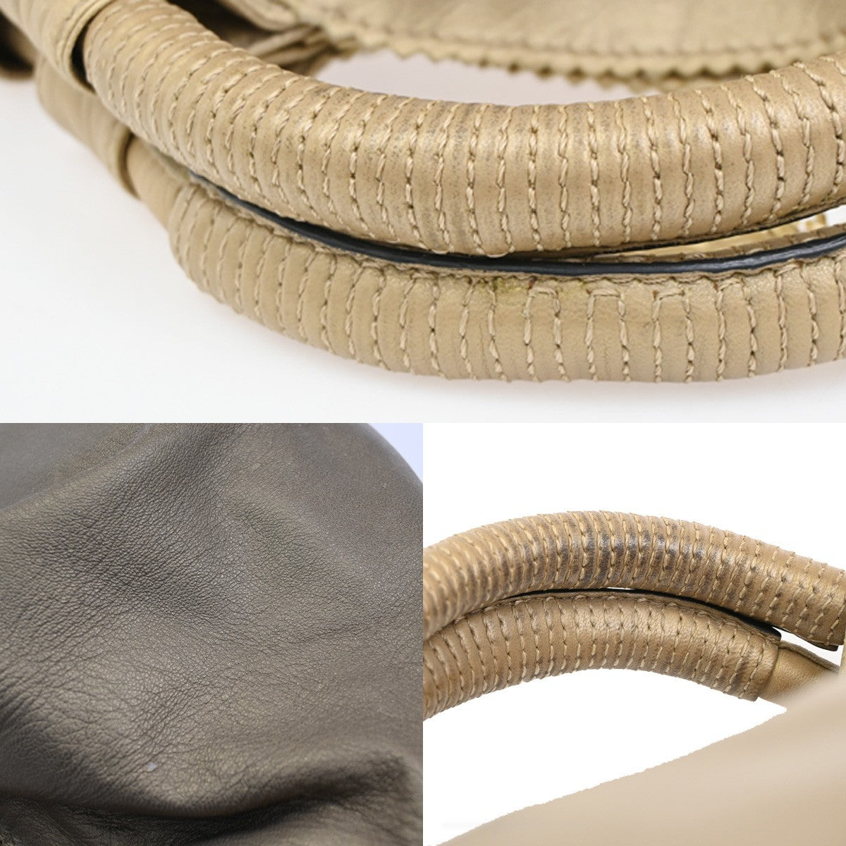 LOEWE Anagram Logo Nappa Aire Hand Bag Leather Beige GHW Spain 34KC278