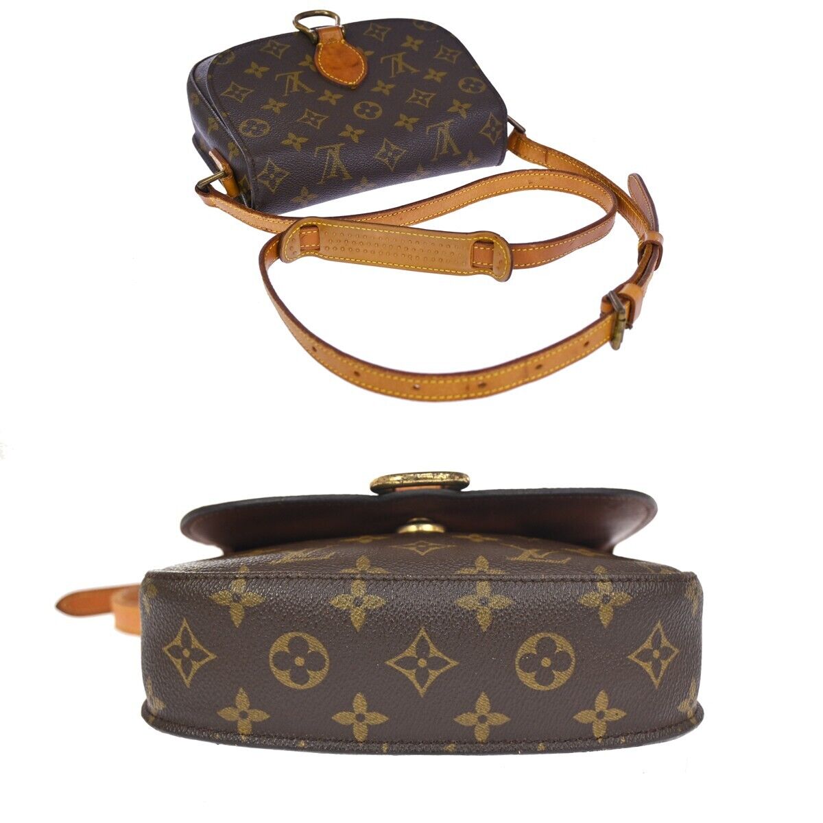 LOUIS VUITTON Saint Cloud MM Shoulder Bag Monogram Leather Brown M51243 39HB017