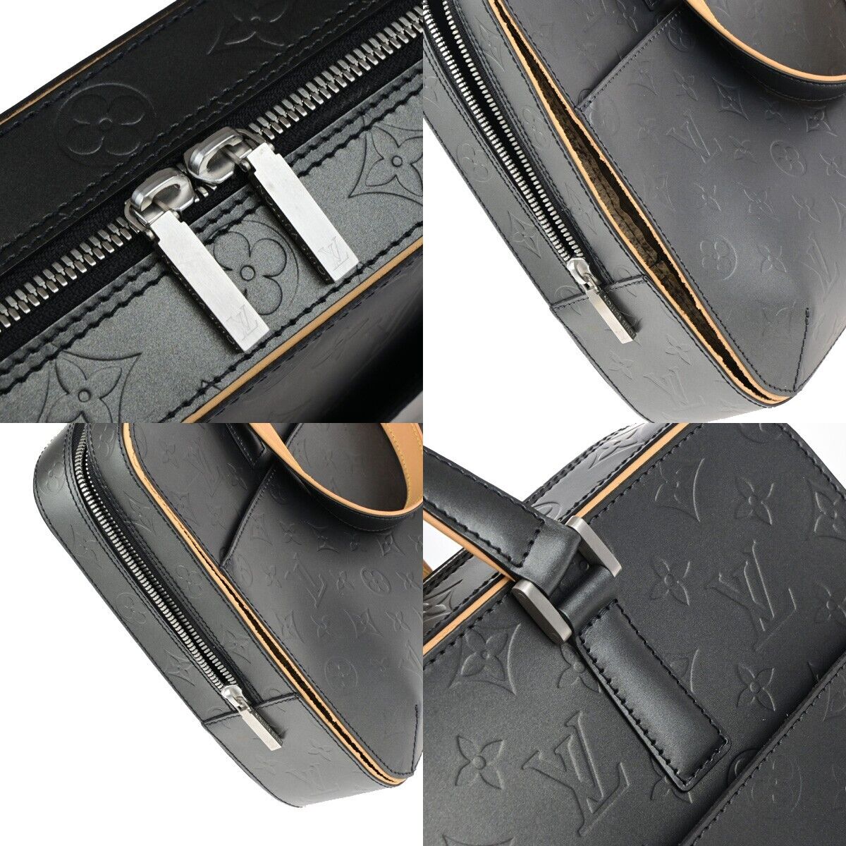 LOUIS VUITTON Malden Hand Tote Bag Monogram Mat Leather Black M55132 84ED237