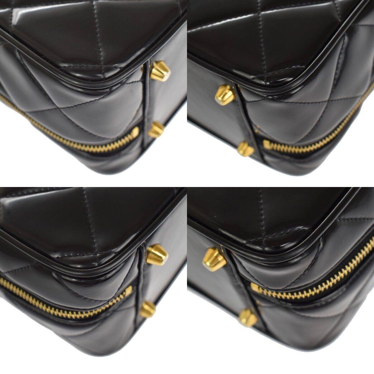 CHANEL Matelasse 2Way Chain Shoulder Hand Bag Patent Leather Black GHW 695RH004