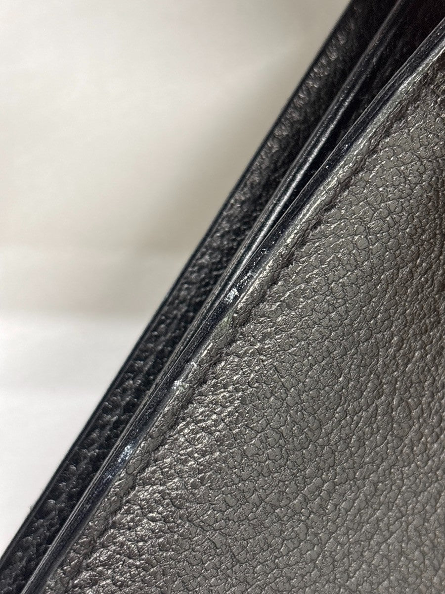 SALVATORE FERRAGAMO 2way Shoulder Hand Bag Briefcase Leather Black Italy 63KD172