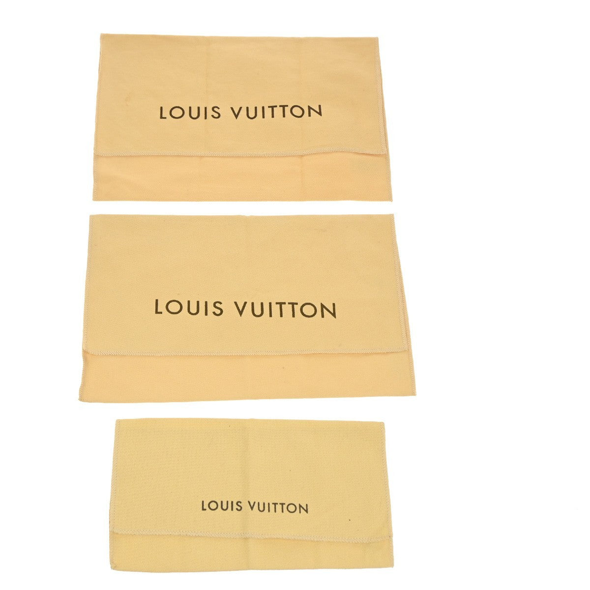 LOUIS VUITTON Logo 10 Set Dust Bag Drawstring Canvas Cotton Beige Brown 09MA430