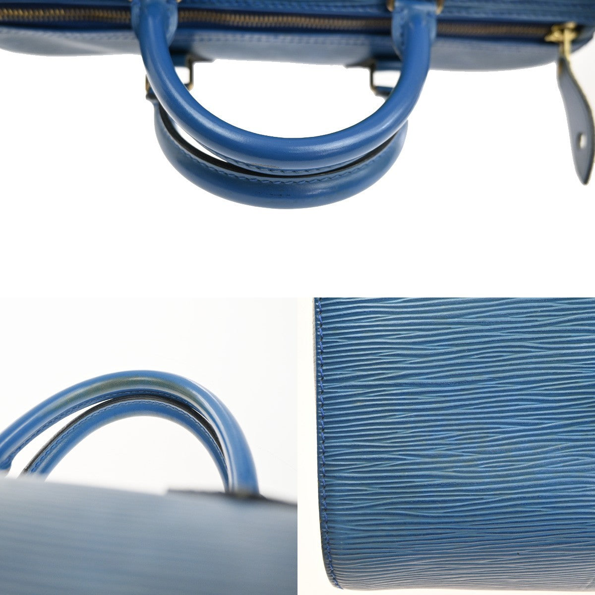 LOUIS VUITTON LV Logo Speedy 30 Travel Hand Bag Epi Leather Blue M43005 77MA226