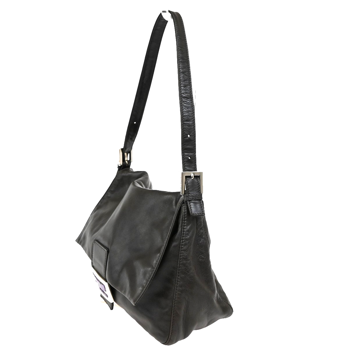 FENDI Mamma Baguette Shoulder Hand bag Leather Stone Brown Italy SHW 46RL468