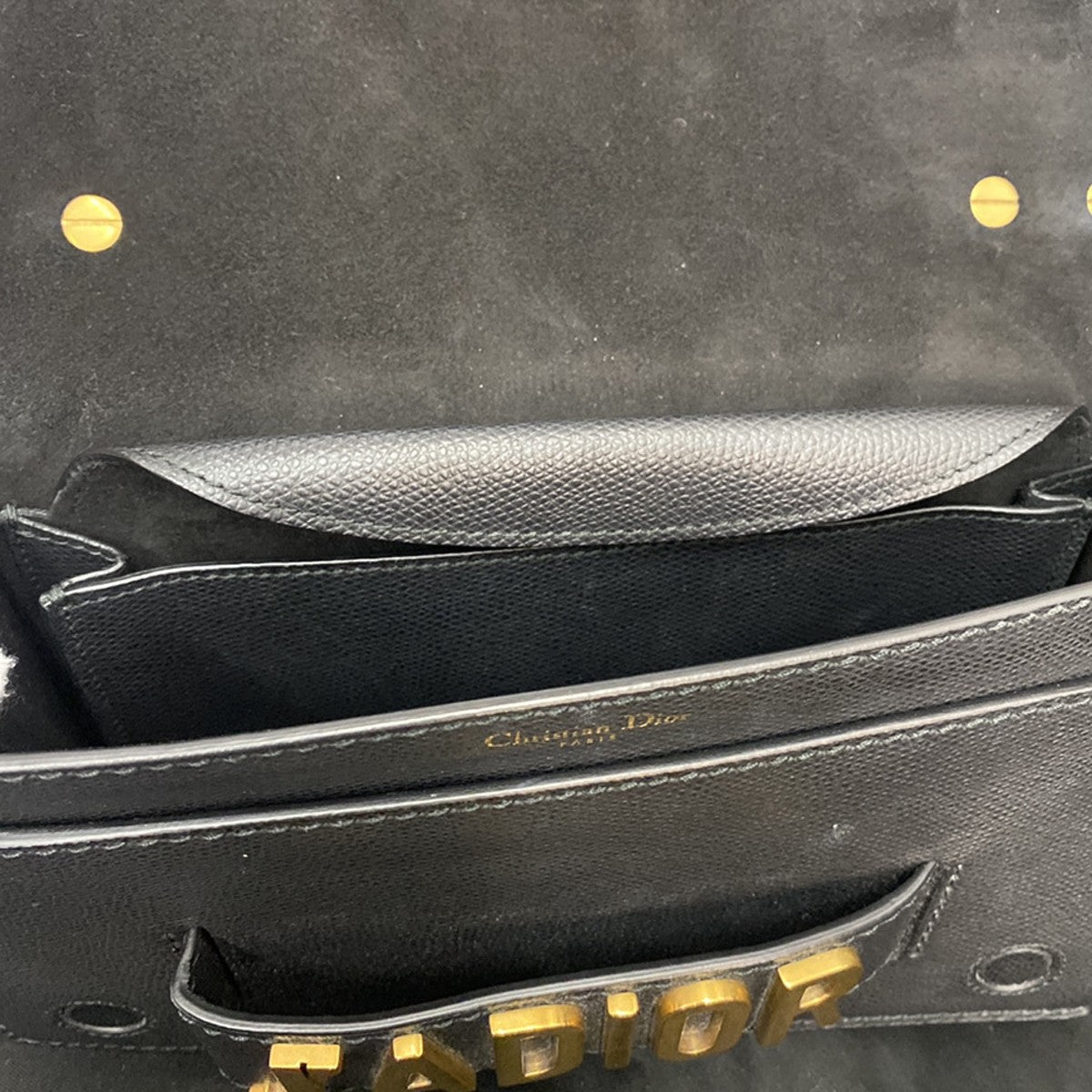 45 CHRISTIAN DIOR Logo J'ADIOR Chain Shoulder Bag Leather Gray GHW Italy 41RL350