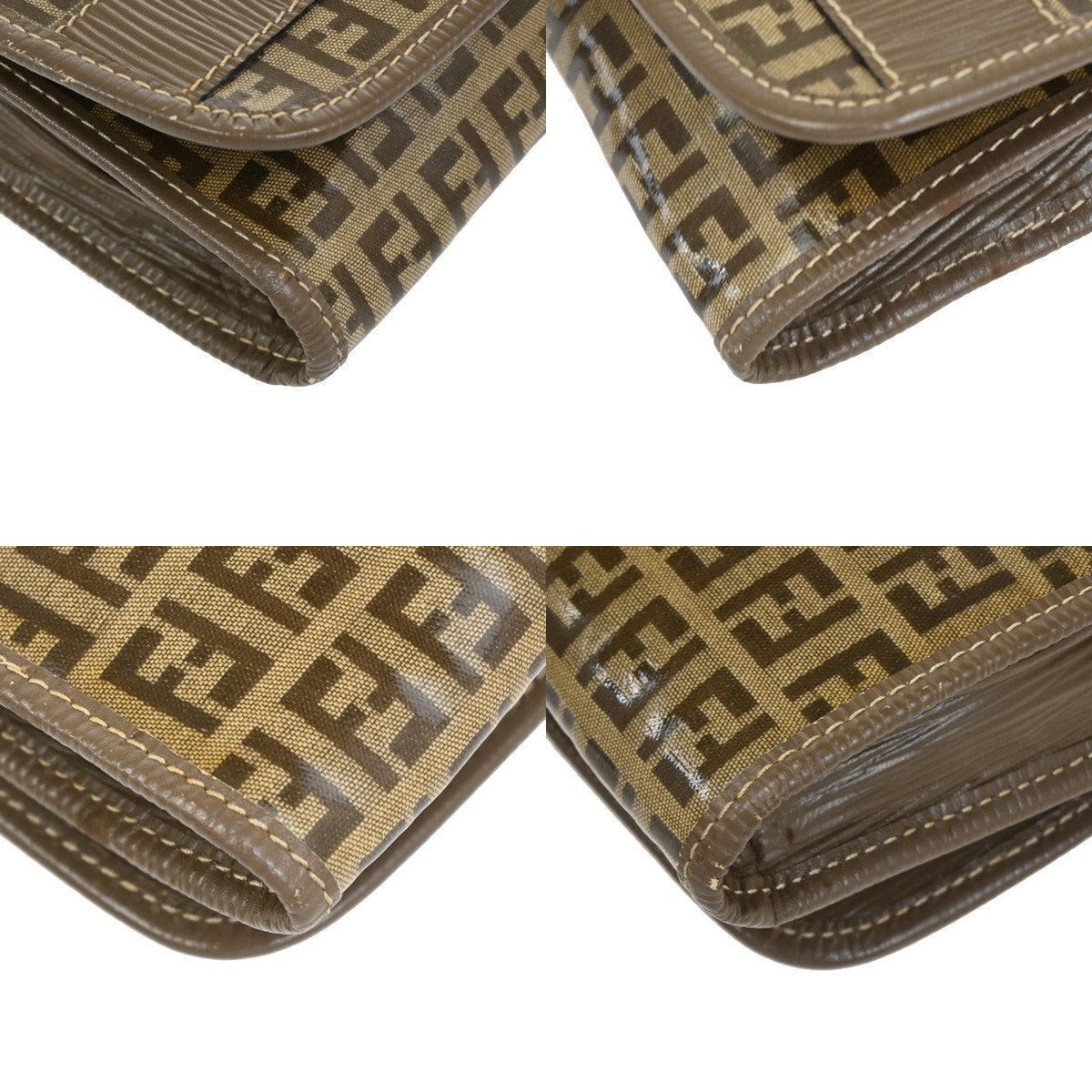 FENDI Zucca Zucchino Pattern Shoulder Bag PVC Leather Brown Italy 69TA646