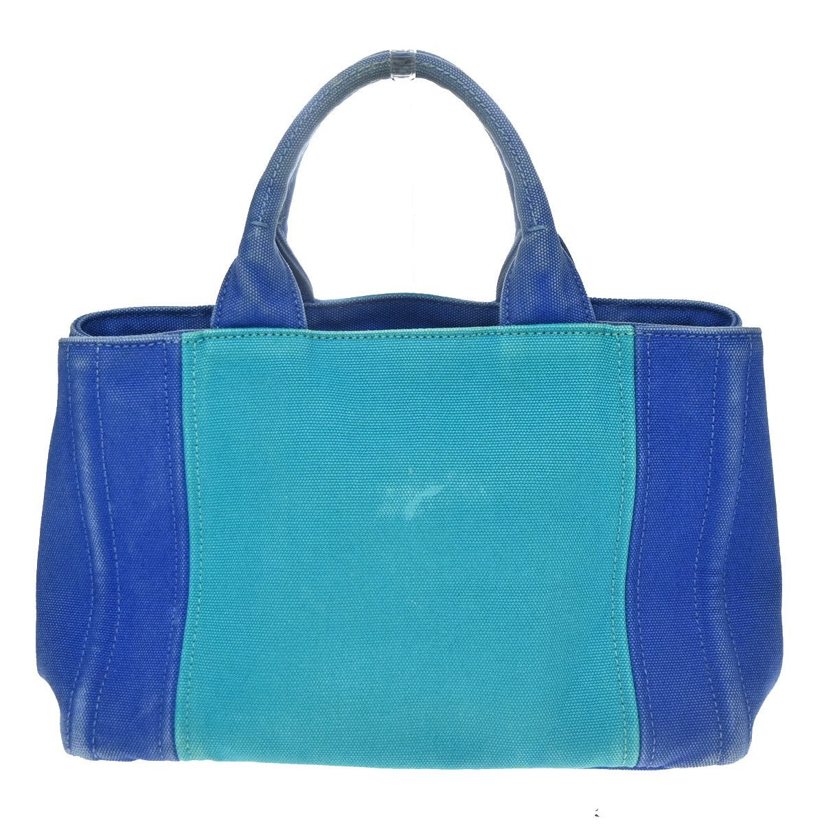 PRADA Logo CANAPA 2Way Mini Shoulder Hand Bag Canvas Leather Blue GN GHW 61CB055